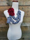 The "Delphine" Necklace - Deep Red Flowers