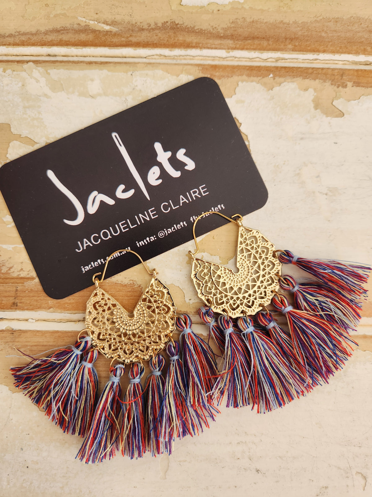 "Khalifa" Earrings - Multi blue/red/purple