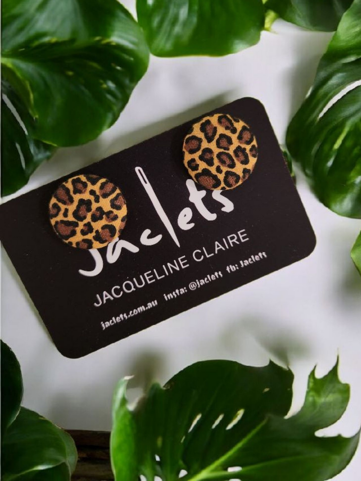 "Cheetah" Fabric Studs