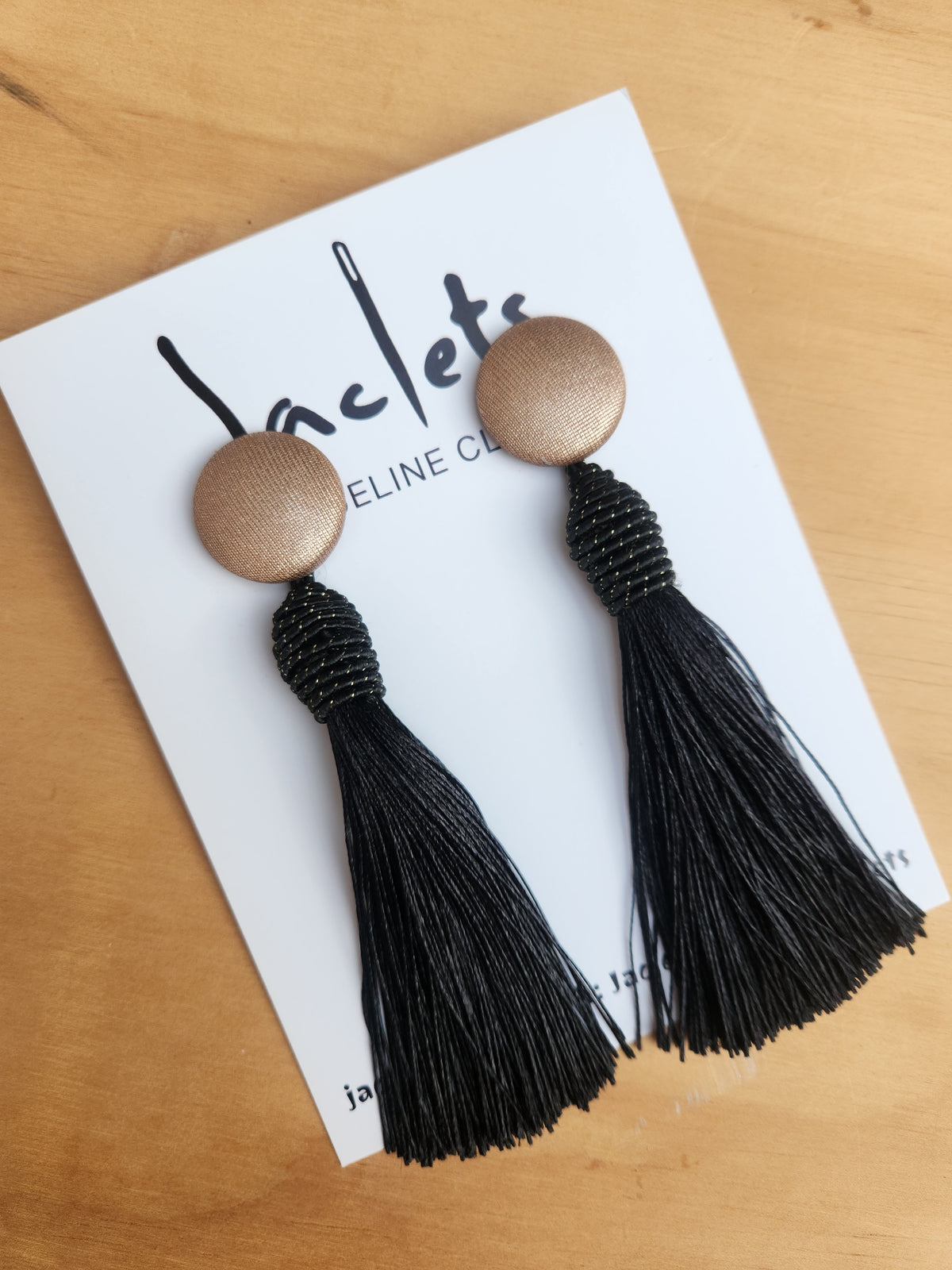"Gold Daze" Tassel Earrings - Black
