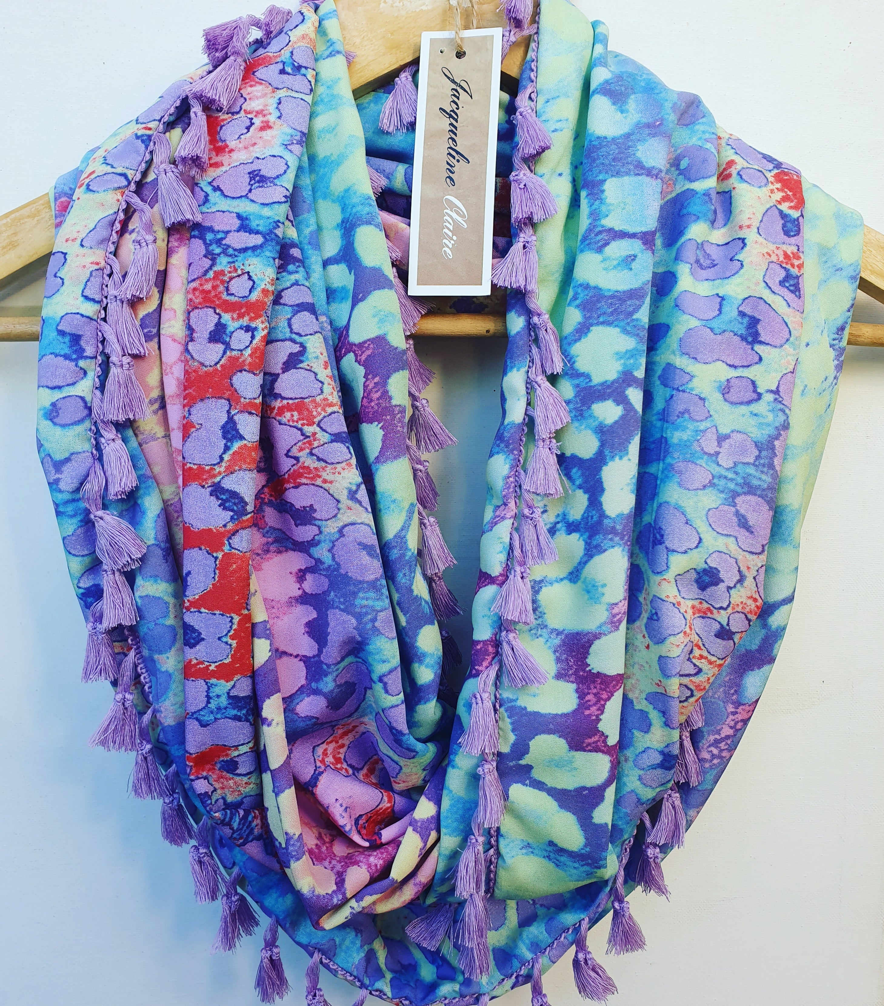 "Leolah" Infinity Wrap - Lilac tassels