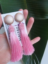 "Gold Daze" Tassel Earrings - Soft Pink