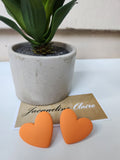"Love Always" Heart Earrings - Orange