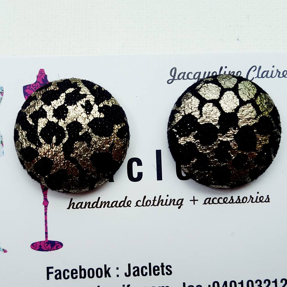 Black/Pewter Python Studs