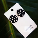 "Aysha" Black and White Fabric Studs