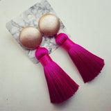 "Claudia" Fuchsia Tassel Earrings