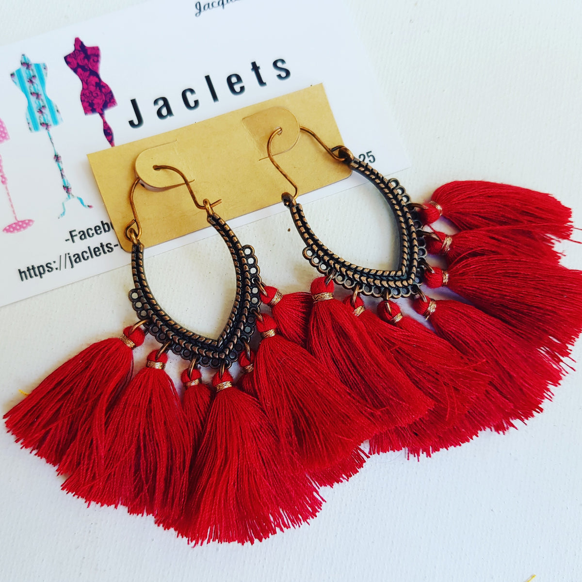 "Marrakech" Tassel Earrings - Red
