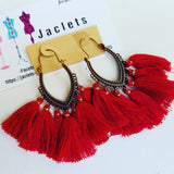 "Marrakech" Tassel Earrings - Red