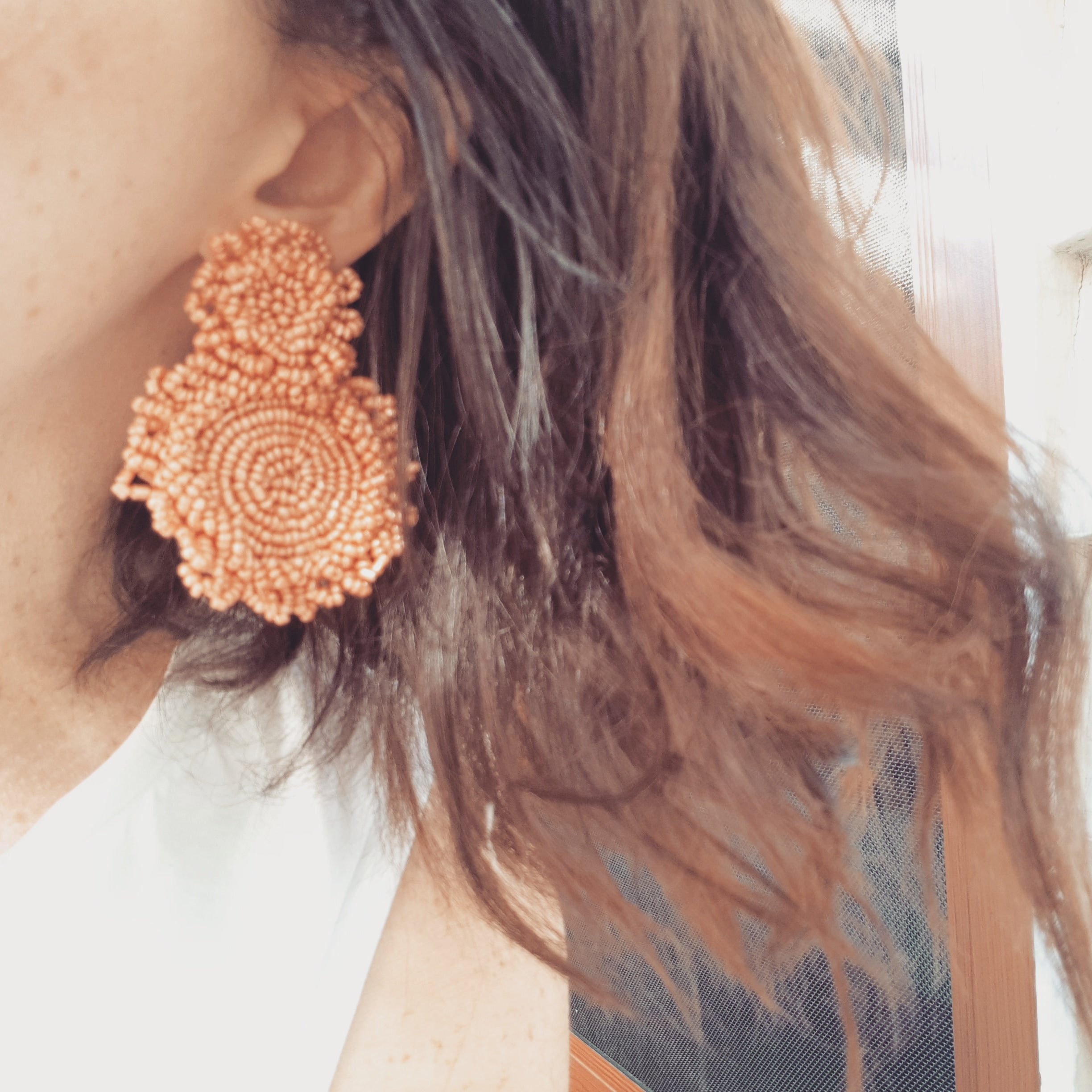 "Turkish" Earrings  - pink peach