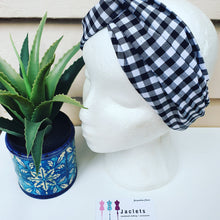 Luxe Turbana Headband - Black and white Small Gingham