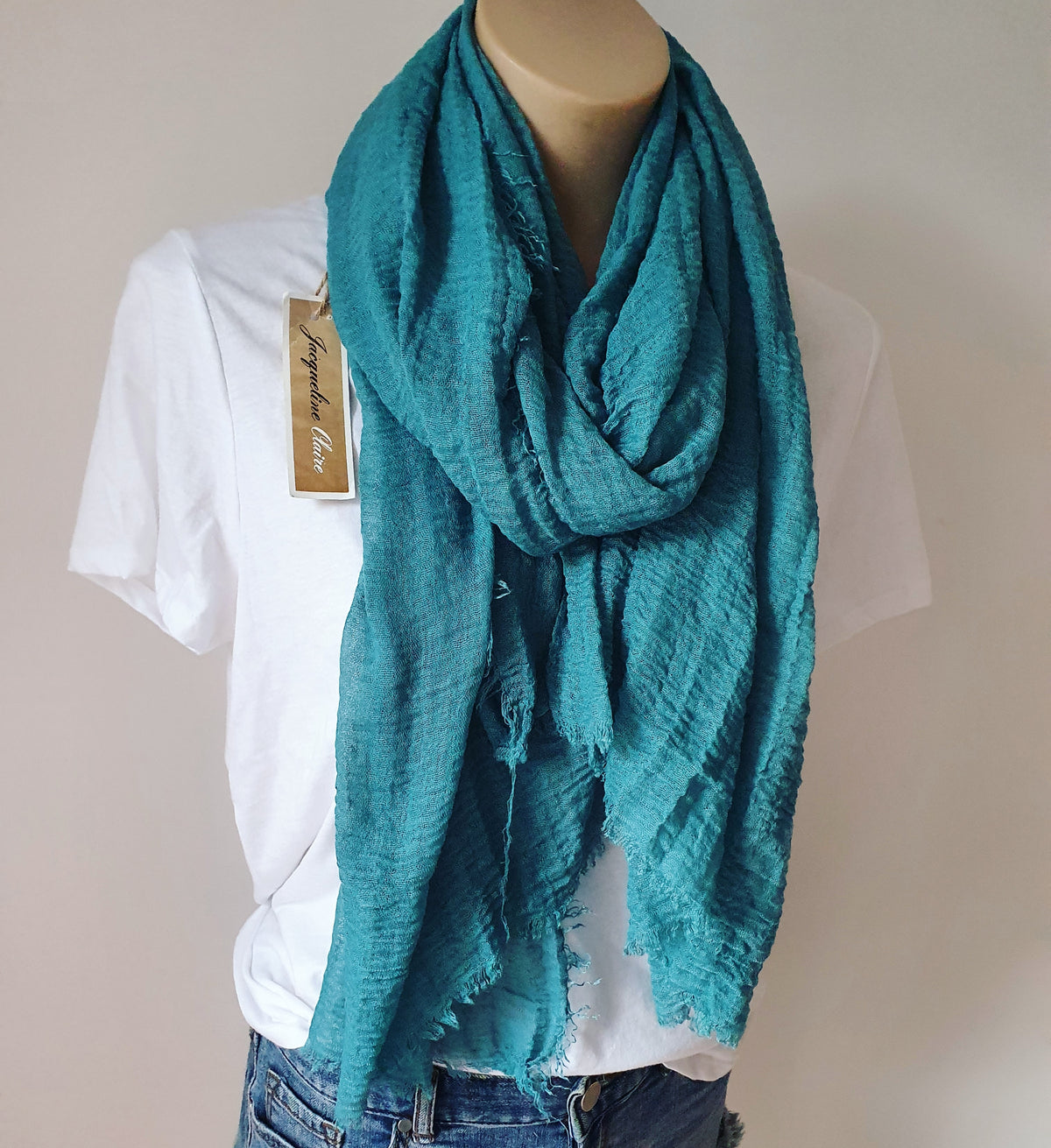 Light Scarf - Soft teal Green