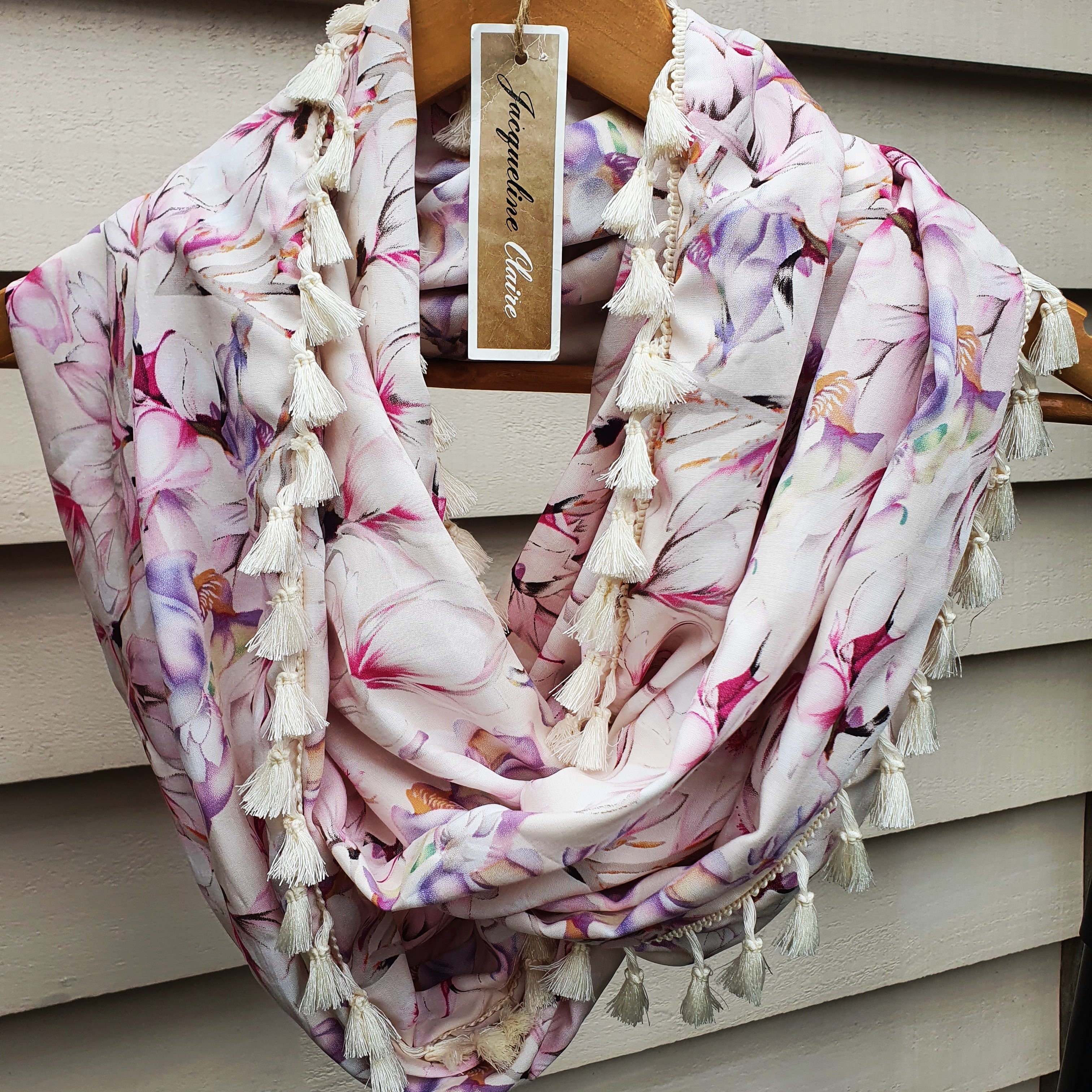 "Ambrosia" Infinity Wrap - Vanilla tassels