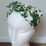 "Holly Leaves" tie up Headband