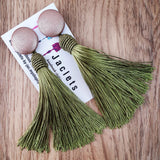 "Forest Moss" Tassel Earrings