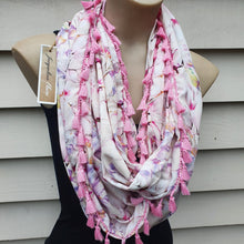"Ambrosia" Infinity Wrap - Pink tassels