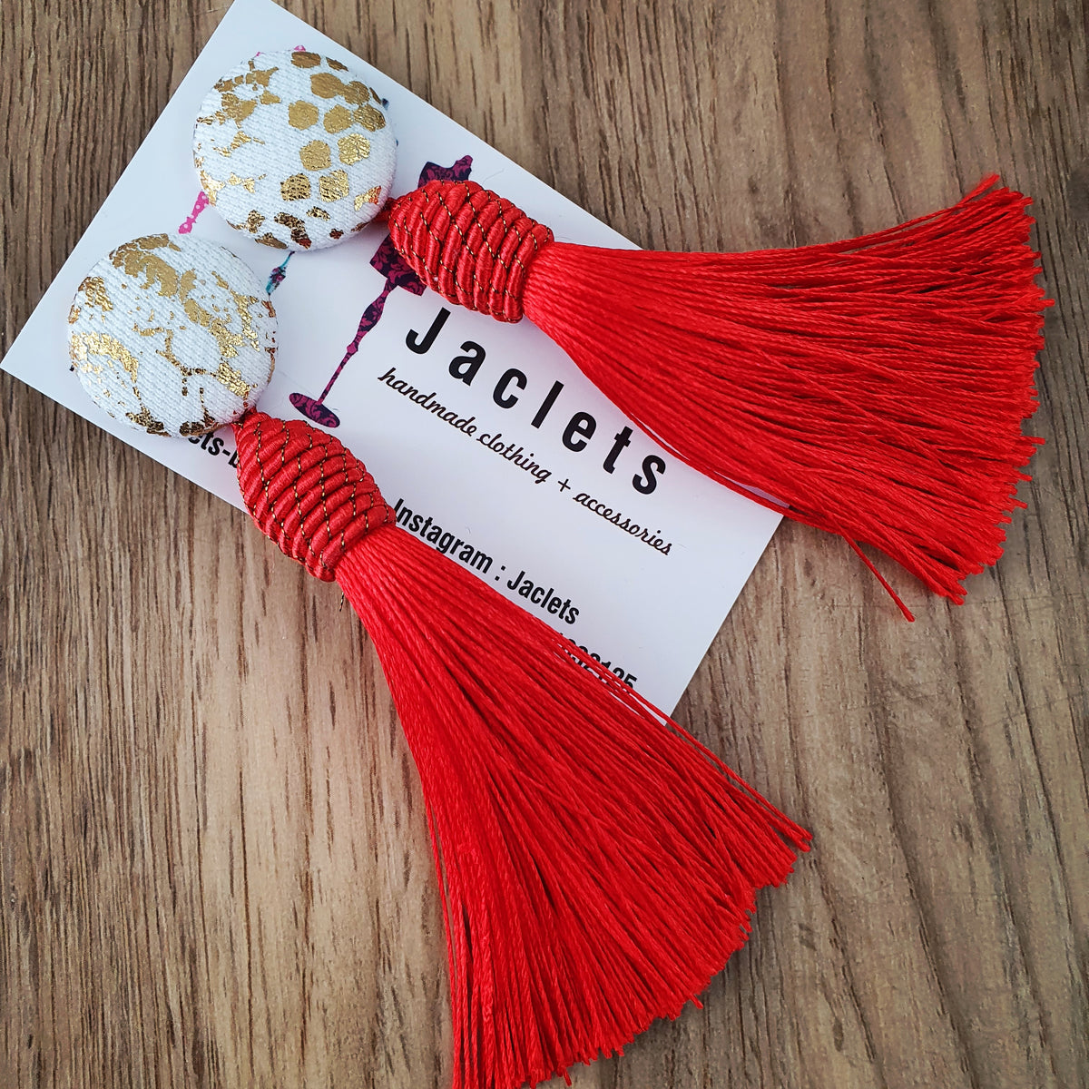 "Elvy" Tassels Earrings - Red