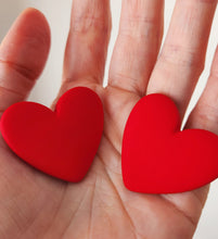 "Love Always" Heart Earrings - Red